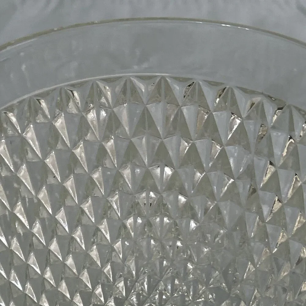 VINTAGE INDIANA GLASS CLEAR DIAMOND POINT ICE BUCKET